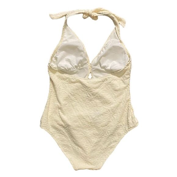 Cupshe Plunge Halter Cutout One Piece Floral Print Swimsuit NWT Size Large - Picture 2 of 5